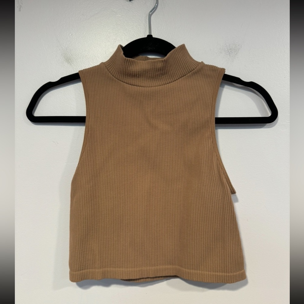 Zara mock neck stretchy tank top